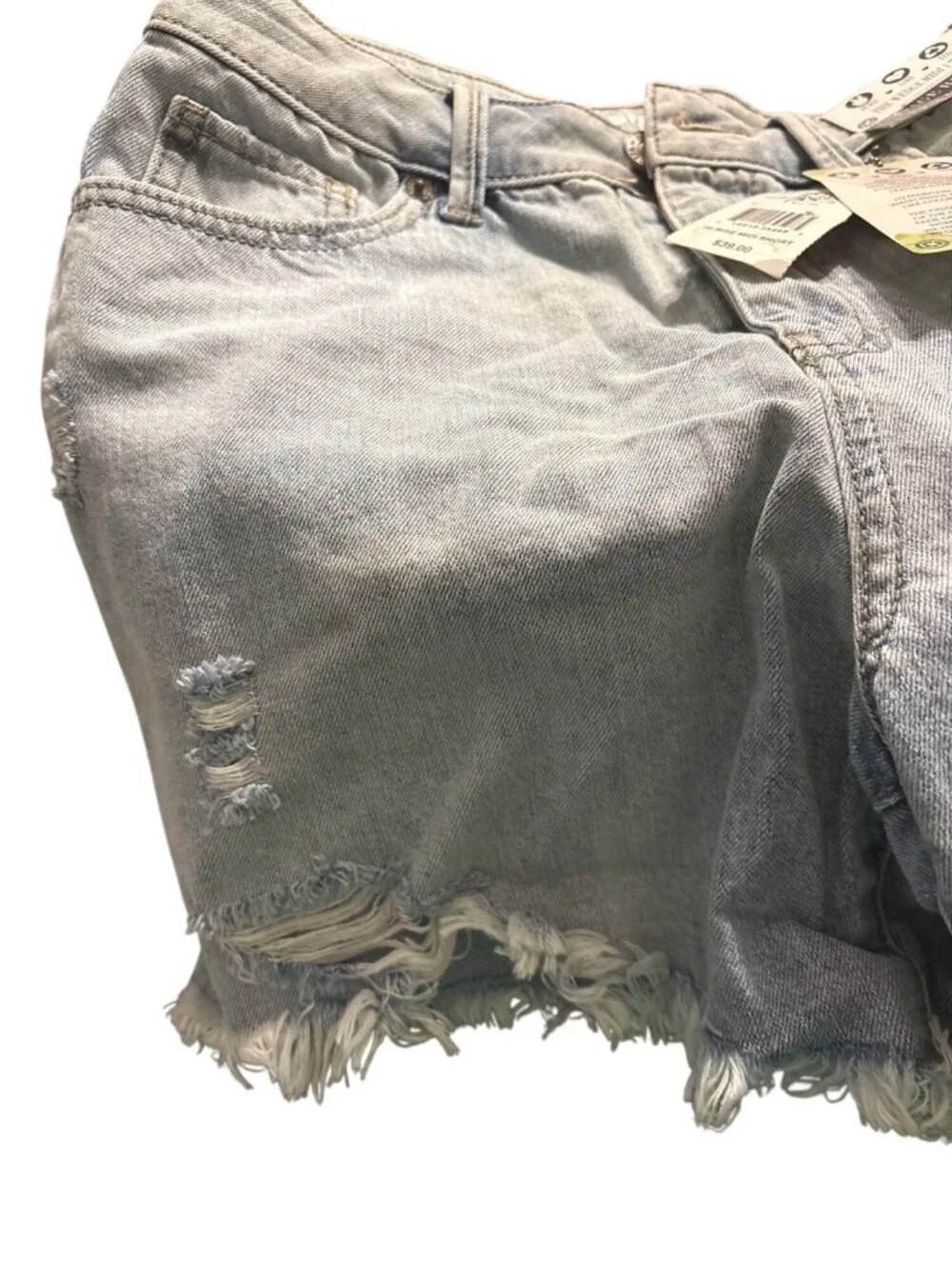 Rewash The Wedge Midi Sz 7/28 Super High Rise Denim Vtg Reunion Distress Shorts